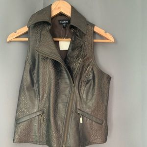 BEBE crocodile leather moto vest